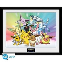🇳🇱 Pokémon Poster in Lijst – Eevee Evolutions & Pikachu (30 x 40 cm)