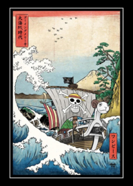 Poster One Piece - Going merry in Japan 30x40 cm