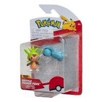 Jazwares Pokémon Battle Figure First Partner Set Figure 2-Pack Chespin, Beldum 5 cm Mini-Figuur