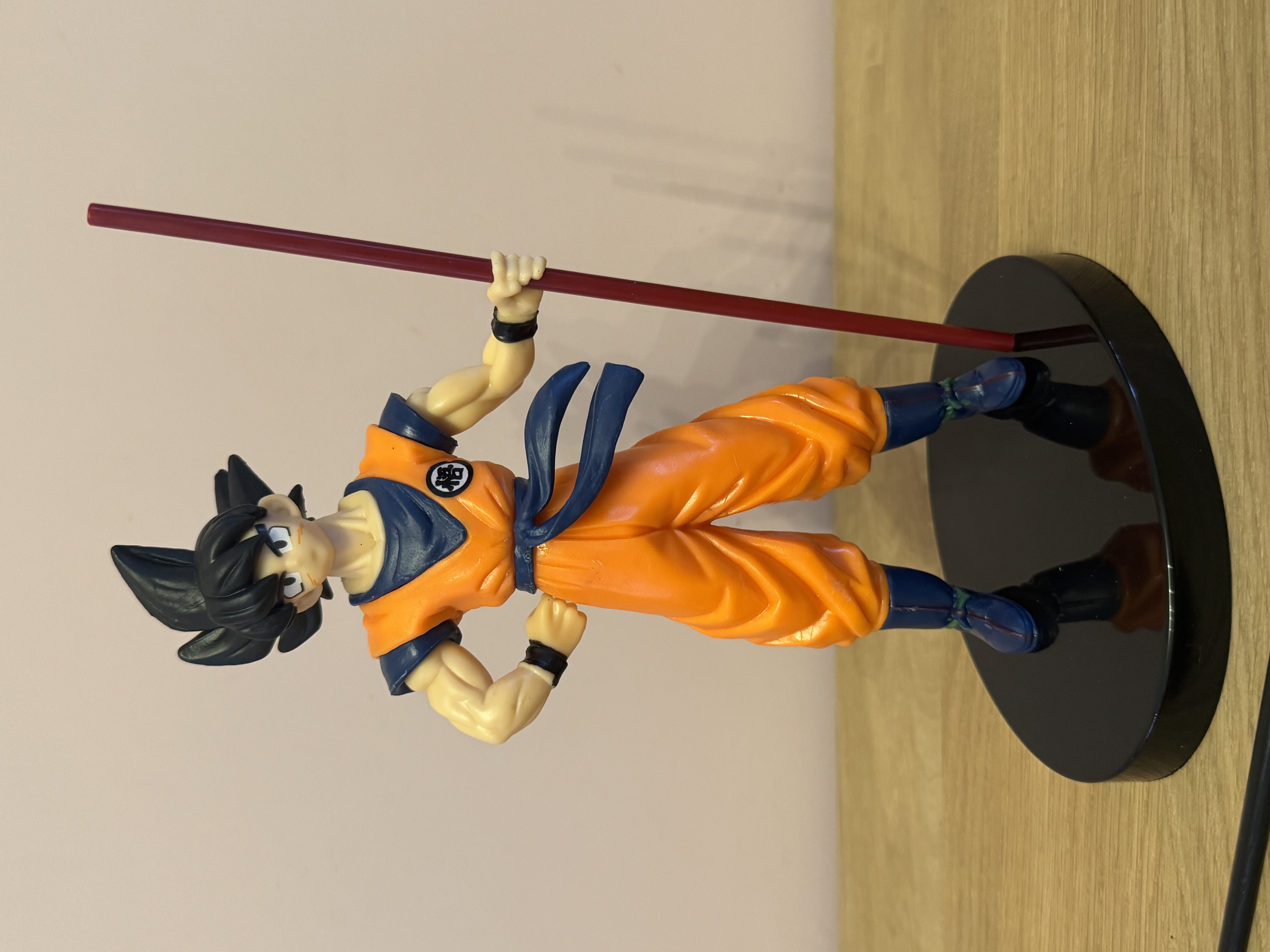 Goku figure with regular staff and power staff!