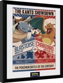 Ingelijste poster Pokemon - Red V Blue 30.5 × 40.6 cm