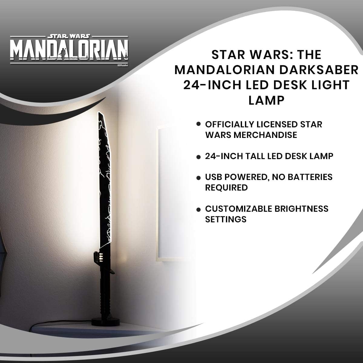 Ukonic - Star Wars The Mandalorian - Dark Saber Bureaulamp Led - 61Cm