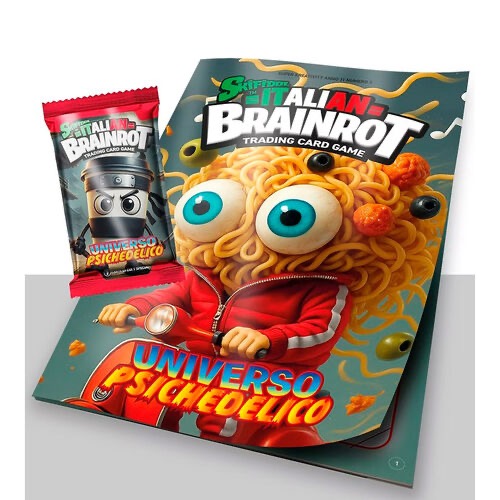 Skifidol Italian Brainrot – Universo Psichedelico Album + Pack of 7 collectible cards