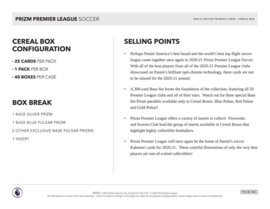 2020/21 Panini Prizm Premier League EPL Soccer Cereal