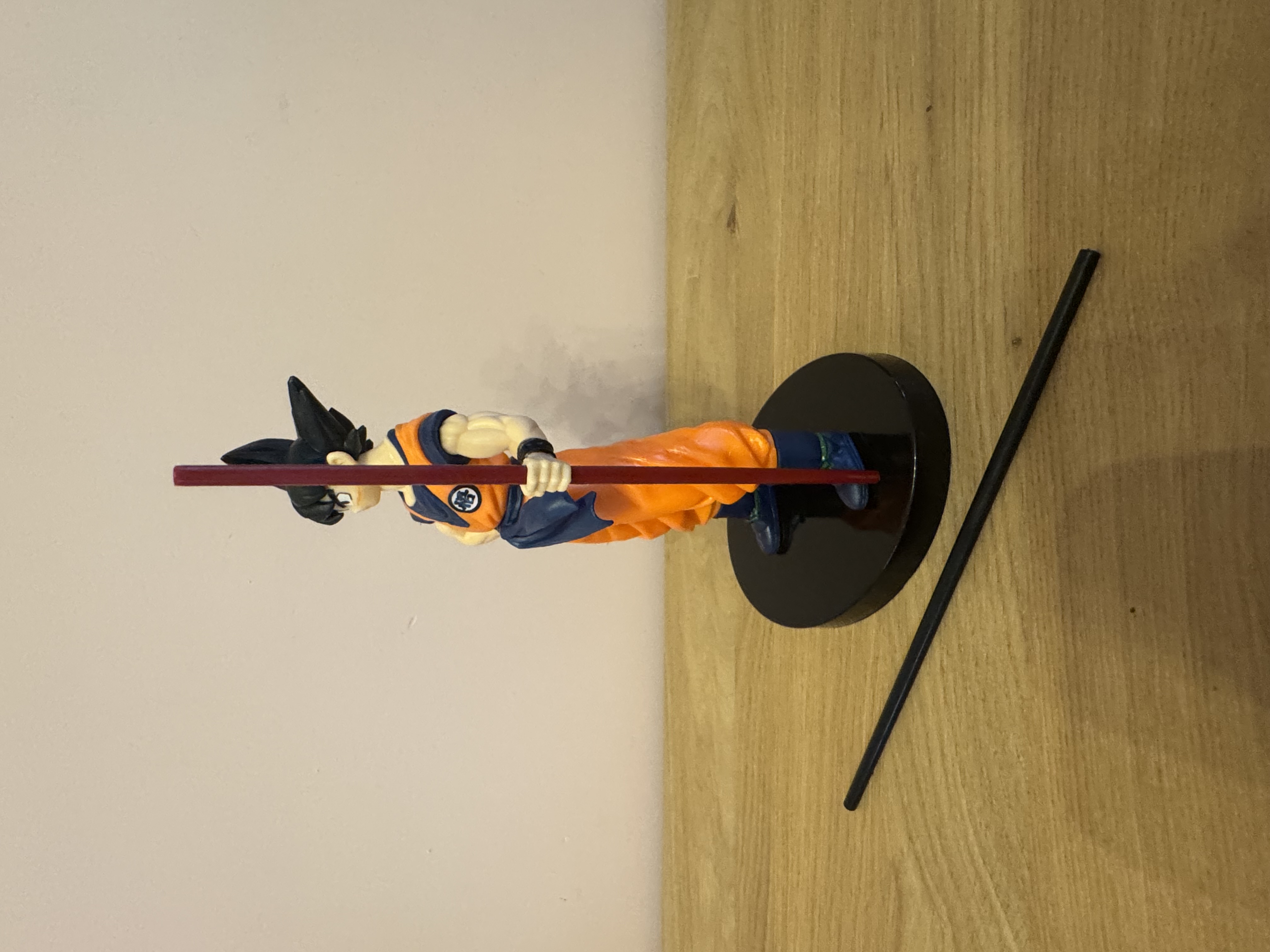 Goku figure with regular staff and power staff!