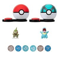 Pokémon Surprise Attack Game Playset - Axew Poke Ball Vs Totodile Net Ball