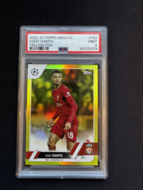 2022-23 Topps UEFA CC Cody Gakpo #Yellow foil 057/222 PSA 9 mint