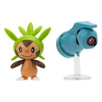Jazwares Pokémon Battle Figure First Partner Set Figure 2-Pack Chespin, Beldum 5 cm Mini-Figuur