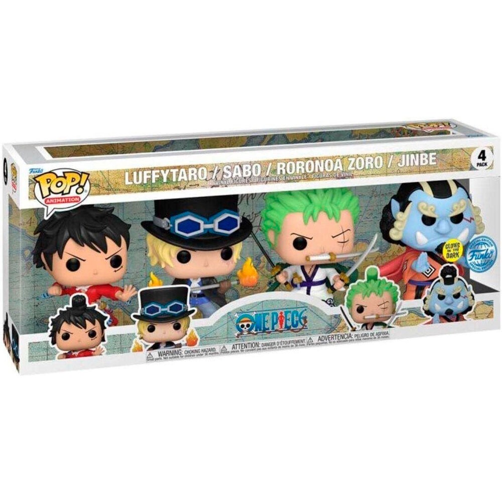 POP pack 4 figures One Piece Exclusive Luffytaro, Sabo, Roronoa Zoro, Jinbe