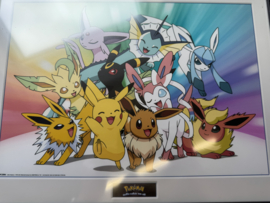 🇳🇱 Pokémon Poster in Lijst – Eevee Evolutions & Pikachu (30 x 40 cm)