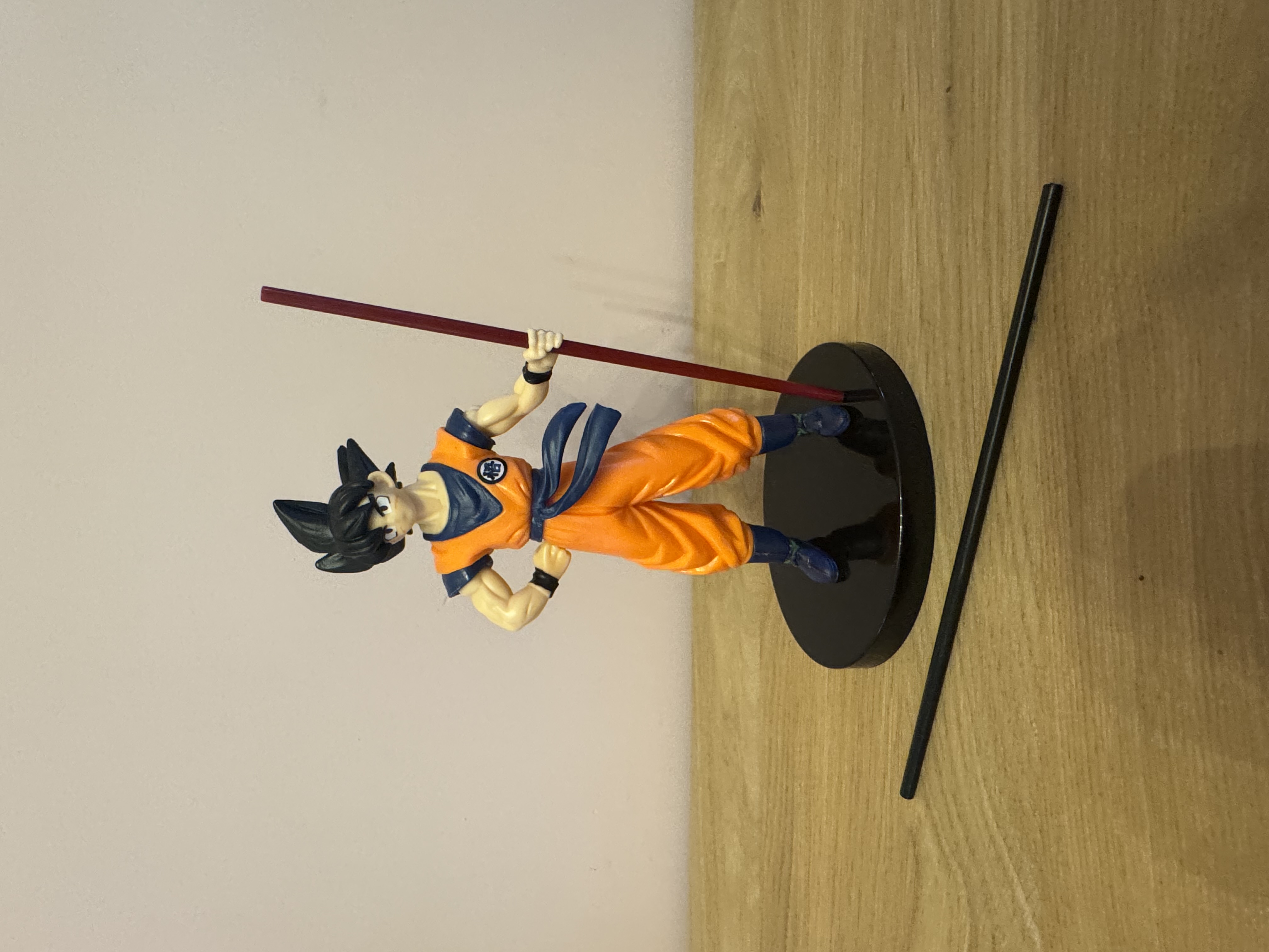 Goku figure with regular staff and power staff!