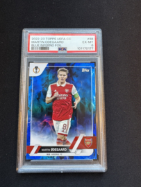 2022-23 Topps UEFA CC Martin Odegaard #88 Blue inferno foil 91/125 PSA 6 ex-mint