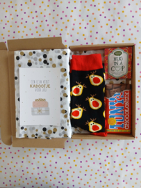 Kerstcadeautje met Rudolph kerstsokken