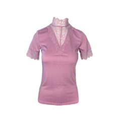 Jacqueline De Yong Highneck Top Lace Mauve Mist