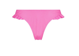 Hunkemöller Java Pique Ruffle High Leg Bikini Bottom Hot Orchid