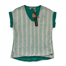 Lofty Manner Nina Top Groen met Pailletten – Maat XS