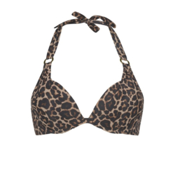 Hunkemöller Leopard Game Push Up Bikinitop Warm Taupe