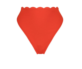 Hunkemöller Scallop Highleg Highwaist Bikinislip Firey Red