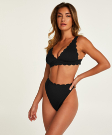 Hunkemöller Scallop High Leg Highwaist Bikinislip Nero