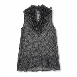 Brooker Tuniek/Jurk met Kant & Ruches – Zwart/Grijs – Maat 40