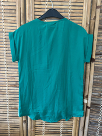 Lofty Manner Nina Top Groen met Pailletten – Maat XS