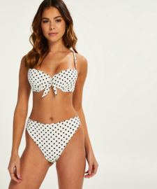 Hunkemöller Scallop Dot High Leg Bikini Bottom Off White