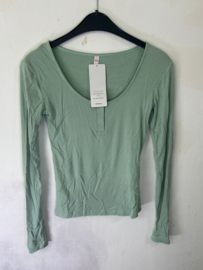 Hunkemöller Rib Top Lange Mouwen Forest Green XS