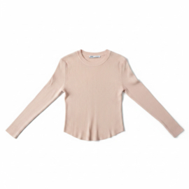 Zara Rib Top Beige – Maat S