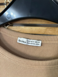 Bershka Rib Top Beige – Maat M