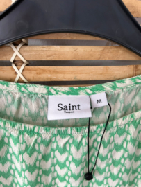 Saint Tropez Blouse Groen/Wit Print – M