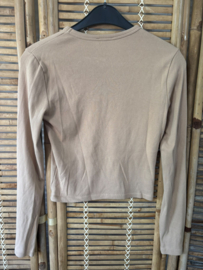 Bershka Rib Top Beige – Maat M