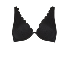 Hunkemöller Niet voorgevormde Bikinitop Scallop Nero