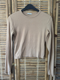 Bershka Rib Top Beige – Maat M