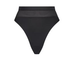 Hunkemöller Mesh High Leg Highwaist Bikinibroekje Black