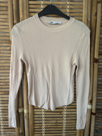 Zara Rib Top Beige – Maat S