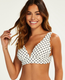 Hunkemöller Scallop Dot Triangle Bikinitop Off White