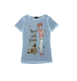 Geisha Mesh Top Love Cats Books