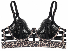 Hunkemöller Private Mitzy BH zwart leopard 70C
