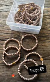 AVL armband taupe 6 mm