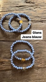 Glans jeans blauw 6 mm