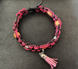 Halsbandje Roze-Zwart