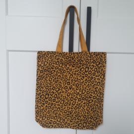 Tas met luipaard print (okergeel)