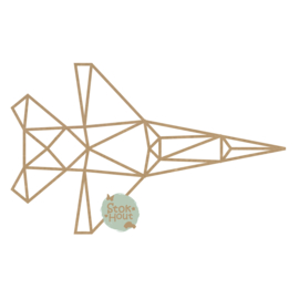 MDF Geometrische figuur - Straaljager (M498) (50cm breed)