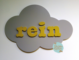 Naambord met figuur en 1-4 letters, bv Licht grijs