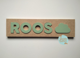 Naampuzzel 0-5 letters. Bijv. 'Roos - vintage groen'