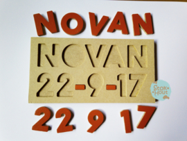 Naampuzzel 0-5 letters + datum