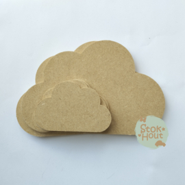 MDF figuur: Wolk plat 20cm