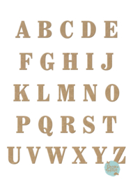 MDF figuur: Lettertype 'Chocolade' 'f' 10cm
