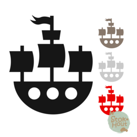 Muurfiguur: Piratenschip (M019)