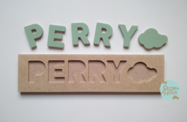 Naampuzzel 0-5 letters. Bijv. 'Perry - vintage groen'